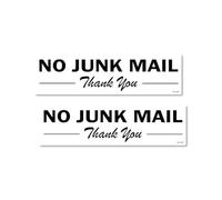 2 PACK - Sticker Gold - 15cm NO JUNK MAIL THANKYOU Self Adhesive Stickers - Sign, Letter Box, Front Door, Flyers, Leaflets, Canvasing, Warning, Notice SG185