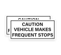 2 Pack - Sticker Gold 16cm - Caution Vehicle Makes Frequent Stops Self Adhesive Stickers - Delivery Driver Car, Van, Sign, Warning, Courier Decal SG056