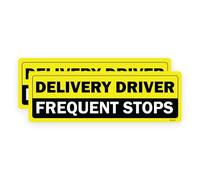 2 Pack - Sticker Gold 18cm - Delivery Driver Frequent Stops Self Adhesive Stickers - Car, Van, Sign, Warning, Courier Decal SG054