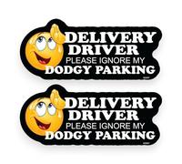 2 Pack - Sticker Gold 18cm - Fun Delivery Driver Dodgy Parking Self Adhesive Stickers - Car, Van, Sign, Warning, Courier Decal SG057