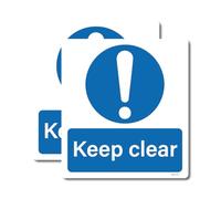 2 Pack Sticker Gold - 18cm - KEEP CLEAR Self Adhesive Stickers - Door Decals, Water Proof, Notice, Warning, Sign SG379