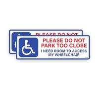 2 PACK - Sticker Gold - 18cm PLEASE DO NOT PARK TOO CLOSE Self Adhesive Stickers - Mobility Car, Wheelchair, disability Sign, Caution, Warning, Disabled SG104