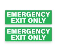 2 PACK - Sticker Gold - 24cm EMERGENCY EXIT Stickers - Sign, Warning, Door, Wall, Health & Safety SG121
