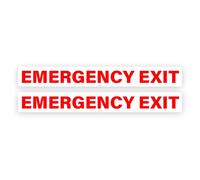 2 PACK - Sticker Gold - 26cm EMERGENCY EXIT Stickers - Sign, Warning, Door, Wall, Health & Safety SG120
