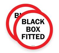 2 Pack - Sticker Gold - 8cm Black Box Fitted Self Adhesive Sticker - Car, Learne,r New Driver, Window, Warning, Notice Decal SG070