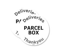2 Pack - Sticker Gold - 9cm - Deliveries Parcel Box Self Adhesive Stickers - Sign, Front Door, Courier, Postman, Delivery - SG472