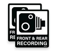 2 PACK - Sticker Gold - 9cm or 12cm Front & Rear Recording Stickers - Self Adhesive, Car, Van, Sign, Warning, Vehicle CCTV, Camera, Security Decal Black SG107 (9cm Wide)