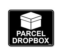 2 Pack - Sticker Gold - Parcel DropBox Box Self Adhesive Stickers - Sign, Front Door, Courier, Postman, SG440 (16cm x 13cm (single))