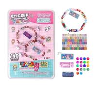 2 Pack Sticky Rolls Bracelet,Plastic Sticker Roll Bracelets Series for Kids,Sticky Kit Making for Age 3+ Girls Ready DIY Creative Craft,140 Mini Holographic Stickers 2 Pendants 2 Friendship Bracelet
