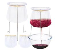 2 Pack Strainer Stand,Strainer Stand with 4 Reusable Staining Bags,Reusable Food Filter Bag Jelly Bags for Juice