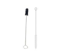 2 Pack Straw Cleaner Brush, Reusable Metal Handles Straw Cleaner Brush Extra Long for Stanley Mug 40, 30, 20 oz, 10mm Wide for Sippy Cup, Water Bottle and Tubes(White+Black)