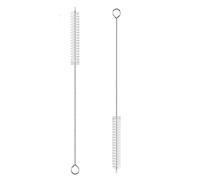 2 Pack Straw Cleaner Brush, Reusable Metal Handles Straw Cleaner Brush Extra Long for Stanley Mug 40, 30, 20 oz, 10mm Wide Straw Cleaner Brush for Sippy Cup, Water Bottle and Tubes (Clear+Clear)