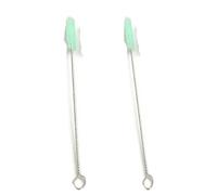 2 Pack Straw Cleaner Brush, Reusable Metal Handles Straw Cleaner Brush Extra Long for Stanley Mug 40, 30, 20 oz, 10mm Wide for Sippy Cup, Water Bottle and Tubes (Clear+Green)