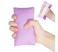 2 Pack Stress Balls for Adults, Hand Grip Strengthener with Elastic Strap, Sensory Squeeze Balls for Anxiety Relief, Physio Exercise Ball for Hand Therapy, Soft Minky Dot Texture, Purple(PP/PE)