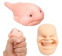 2 Pack Stress Recude Toys Adults, Squishy Toys - Funny Blobfish & White Face Emotion Squeeze Balls for Recude Anxiety, Fidget Sensory Gifts for Office, Home