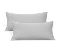 2-Pack Stretch King Pillow Cases - Jersey Knit & Ultra Soft Envelope Closure Pillowcases T-Shirt Like Microfiber Blend - Suitable for 20x36/20x40 King Size Set of 2, Light Gray