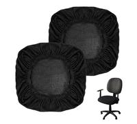 2 Pack Stretch Office Chair Covers , Black Dining Room Chair Seat Cover, Removable and Washable Computer Slipcovers, Rotating Office Chairs Protectors Fits for Wedding,Party and Computer Chairs