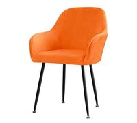 2-pack Stretch Velvet Chair Slipcovers - Universal Fit For Dining, Kitchen, Office & Swivel Chairs - Curved Back, Machine Washable, Spill-resistant, Stylish Orange Orange 6pcs