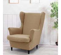 2-Pack Stretchable Armchair Covers Washable Non-Slip Furniture Protection Dark Khaki Sofa & Armchair Slipcovers Elegant Home Decor Fit for Most Chairs