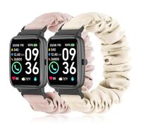 2 Pack Stretchy Scrunchie Bands Compatible with Woneligo/Fitpolo Smart Watch IDW13, 22mm Elastic Fabric Straps for TOOBUR IDW13/IDW16/IDW19/IDW17,for Fitvii H57/H56/HM78,for