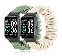 2 Pack Stretchy Scrunchie Bands Compatible with Woneligo/Fitpolo Smart Watch IDW13, 22mm Elastic Fabric Straps for TOOBUR IDW13/IDW16/IDW19/IDW17,for Fitvii H57/H56/HM78,for