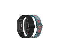 2 Pack Stretchy Straps Compatible with Fitbit Charge 3 Strap/Charge 4 Strap, Soft Adjustable Elastic Replacement with Stylish Pattern, Nylon Woven