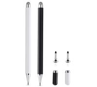 2 Pack Stylus Pen for Samsung Galaxy Tab A9Plus/A9/A8/A8Plus/A7/A7 Lite Tablet Compatible with iPhone/iPad/AMZ Fire/Surface/HP/DELL/Pixel Android Double-Ended Universal Tablet Pen (Black+White)