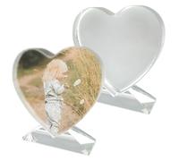 2 Pack Sublimation Crystal Blanks Sublimation Heart Plaque Glass Blanks for Sublimation Award Trophy Photo Picture Frame Tabletop Ornaments DIY Gifts (Heart)