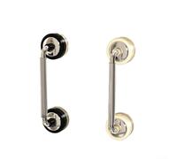 2 Pack Suction Cup Handles for Glass Doors, Shower, Cabinets & Refrigerators, 68mm Large Pulls, No Drill PET ABS Bathroom Hooks, Diamond Clear(Black+silver)