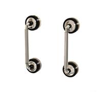 2 Pack Suction Cup Handles for Glass Doors, Shower, Cabinets & Refrigerators, 68mm Large Pulls, No Drill PET ABS Bathroom Hooks, Diamond Clear(Black)