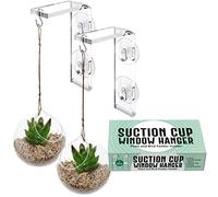 2-Pack Suction Cup Window Hanger - Hang Plants Indoors or Outdoors, Convenient Window Hanger for Bird Feeders, Ornaments and Wind Chimes - Strong Suction Cups, Made from Weather-Resistant Acrylic