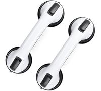 2-Pack Suction Grab Bars for Bathtubs and Showers - Heavy Duty Shower Handles for Seniors, Elderly, Bathroom Safety Handrails - No Drilling, Waterproof, Removable Grip Support