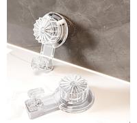 2 Pack Suction Hooks Powerful Sticky Hook Vacuum Bathroom Suction Cup, Shower Washable Suction Holder, Reusable Wall-Mounted Cup Holder for Kitchen Door Mirror Tile, Swivel Joint