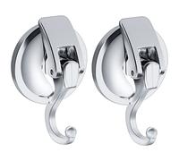 2 Pack Suction Hooks, Vacuum Suction Cup Hooks Powerful Push Removable Heavy Duty Hooks for Kitchen, Bathroom and Living Room Pendants with a Maximum Load of 5KG