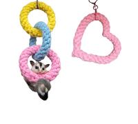 2 Pack Sugar Glider Hanging Three-Ring Climbing Toys Colorful Sugar Glider Swing Toys Sugar Glider Hamster Rats Toys for Chinchillas Rats Bird Perch Swing Accessories (Colorful)