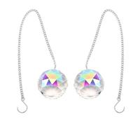 2 Pack Suncatcher Crystals Ball Prism Window Rainbow Maker with Chain for Easy Hanging (Multi-Colour)