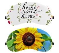 2 Pack Sunflower Flower Yellow Nature Blossom Sleep Mask, Light Blocking Sleeping Eye Mask for Women Men, Night Blindfold, Breathable Eye Mask Cover