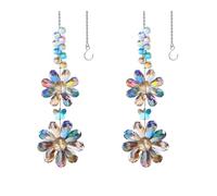 2 Pack Sunflower Suncatcher Prisms - 6in Rainbow Maker for Windows, Balcony & Garden Decor, Colorful Light Catchers Ornament