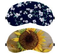 2 Pack Sunflower Yellow Flower Plant Eye Mask for Side Sleeper, Sleeping Mask, Sleep Eye Mask, Soft Eye Shade Cover for Travel, Nap, Plane, Light Blocking