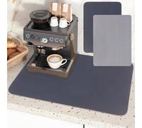 2 Pack Super Absorbent Drying Mat, Coffee Machine Mat Non-Slip Coffee Tamper Mat Multi-Purpose Dish Draining Mat for Kitchen Counter Sink Pet Absorbent Pad Reduces Odours