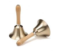 2 Pack Super Loud Solid Brass Hand Call Bell, 3.15 Inch