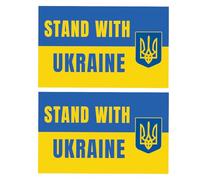 2 Pack Support Ukraine Stickers I Stand with Ukraine Bumper Sticker Ukrainian Flag Decal Peace for Ukraine Decals 8in*5in (Right Flag)