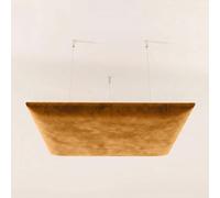 2 Pack - Suspended Velvet Acoustic Panel with Hanging Kit | 50 x 50cm | Sound Absorption & Echo Control for Home and Office | Soft Geometric Decor | Color: [Gold | QUAD-Velvex]