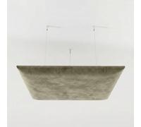 2 Pack - Suspended Velvet Acoustic Panel with Hanging Kit | 50 x 50cm | Sound Absorption & Echo Control for Home and Office | Soft Geometric Decor | Color: [Beige | QUAD-Velvex]