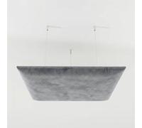2 Pack - Suspended Velvet Acoustic Panel with Hanging Kit | 50 x 50cm | Sound Absorption & Echo Control for Home and Office | Soft Geometric Decor | Color: [Grey | QUAD-Velvex]