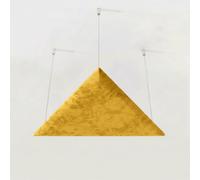 2 Pack - Suspended Velvet Acoustic Panel with Hanging Kit | Side: 50 cm | Sound Absorption & Echo Control for Home and Office | Soft Geometric Decor | Color: [Yellow | DELTA-Velvex]