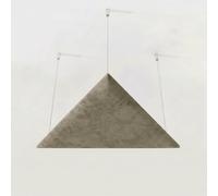 2 Pack - Suspended Velvet Acoustic Panel with Hanging Kit | Side: 50 cm | Sound Absorption & Echo Control for Home and Office | Soft Geometric Decor | Color: [Beige | DELTA-Velvex]