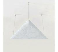 2 Pack - Suspended Velvet Acoustic Panel with Hanging Kit | Side: 50 cm | Sound Absorption & Echo Control for Home and Office | Soft Geometric Decor | Color: [White | DELTA-Velvex]