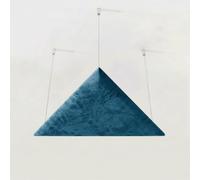 2 Pack - Suspended Velvet Acoustic Panel with Hanging Kit | Side: 50 cm | Sound Absorption & Echo Control for Home and Office | Soft Geometric Decor | Color: [Blue | DELTA-Velvex]