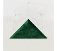 2 Pack - Suspended Velvet Acoustic Panel with Hanging Kit | Side: 50 cm | Sound Absorption & Echo Control for Home and Office | Soft Geometric Decor | Color: [Green | DELTA-Velvex]